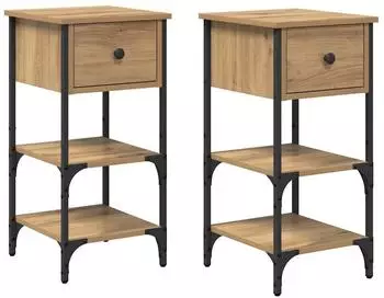 vidaXL 2 pcs Eiche handwerklich 34 x 36 x 70 cm (871239)