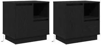 vidaXL mit 2 pcs Schwarz 50 x 34,5 x 50 cm Holzwerkstoff (869581)