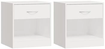vidaXL 2 Stk. mit Schublade Hochglanz-Wei&szlig; (342585)