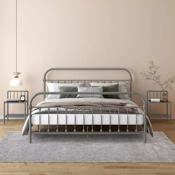 vidaXL 2 Stk. Grau und Schwarz Metall und Glas (325101)
