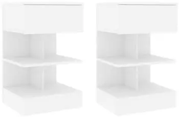 vidaXL 2 Stk. Weiß 40x35x65 cm Holzwerkstoff (808649)