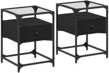 vidaXL 2 Stk. Schwarz 40x40x55 cm Holzwerkstoff (846075)