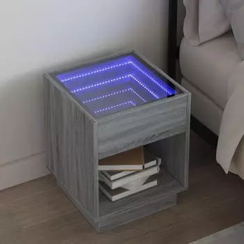 vidaXL mit Infinity-LED Grau Sonoma 40x40x50 cm (3284082)