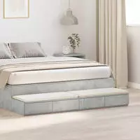 vidaXL Bettschubladen Beton Grau 135 x 36,5 x 16,5 cm Holzwerkstoff