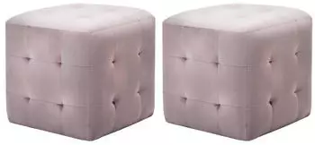 vidaXL 2 Stk. Rosa 30x30x30 cm Samtstoff (249020)