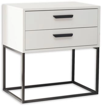 Schlafkontor "Suna Kommode Nachttisch " weiß B:60cm H:65cm T:38,5cm Melamin Sideboards auf Metallgestell (69752001-0) weiß