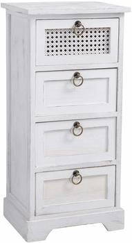 Caro Möbel Nachttisch IRMA für Boxspringbett mit 4 Schubladen weiß Vintage Shabby Design