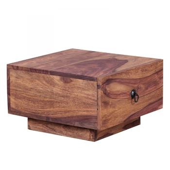 Finebuy Nachttisch Massiv-Holz Nacht-Kommode 25 cm hoch Schublade