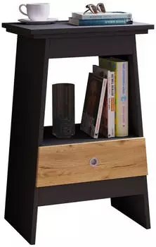 VCM "Holz Beistelltisch Nachttisch Schublade Spidali" Gr. 45 anthrazit honig eiche B:45cm H:73cm T:35cm Sideboards (76328325-45) anthrazit honig eiche