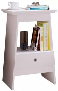 VCM "Holz Beistelltisch Nachttisch Schublade Spidali" Gr. 45 weiß B:45cm H:73cm T:35cm Sideboards (95493147-45) weiß