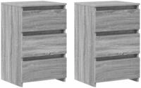 vidaXL Nachttische 2 Stk. Grau Sonoma 40x35x62,5 cm Holzwerkstoff