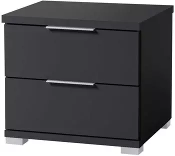Pol Power D&uuml;nstekoven Nachtkommode 2 Schubk&auml;sten Holzwerkstoff Schwarz 46x43x42cm