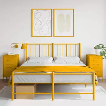 vidaXL Nachttische 2 Stk. Senfgelb 36&times;39&times;68 cm Stahl (843085)