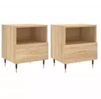 Nachttische 2 Stk. Sonoma-eiche 40x35x47,5 Cm Holzwerkstoff Vidaxl