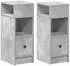 vidaXL Nachttische 2 Stk. mit Schublade Betongrau 25x31x66 cm (858621)