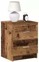 vidaXL Nachttische 2 Stk. mit 2 Schubladen Altholz-Optik 40x36x50 cm