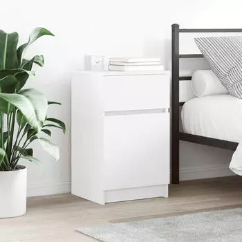 vidaXL Nachttisch 39x35x65 cm Holzwerkstoff (861319) wei&szlig;