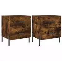vidaXL Nachttische 2 Stk. R&auml;uchereiche 40x35x47,5 cm Holzwerkstoff