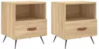 vidaXL Nachttische 2 Stk. Sonoma-Eiche 40x35x47,5 cm Holzwerkstoff