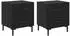 vidaXL Nachttisch mit Schublade 2er-Set Schwarz Eichen-Optik 40x35x47,5cm