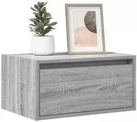 vidaXL Wand-Nachttische mit LED-Leuchten 2 Stk. Grau Sonoma