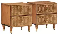 vidaXL Nachttische 2 Stk. 40x33x46 cm Massivholz Mango