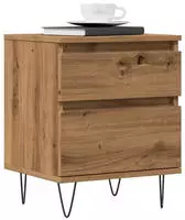 vidaXL Nachttische 2 Stk. Artisan-Eiche 40x35x50 cm Holzwerkstoff