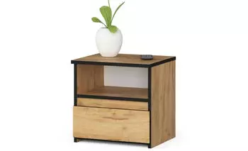 Akord Furniture Factory Nachttisch CL1 mit Schublade, Eichenfurnier, 40x35x40cm (CL1)