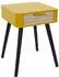 HowHomely Wendy Nachttisch mit Schublade, Holzoptik, gelb, 40x35x48cm (HH-HD7337)