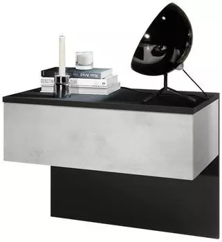 Vladon Sleep Nachttischschrank mit Schublade, Wandmontage, 60x46x35cm (Sleep)
