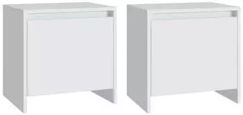 vidaXL Nachttische 2 Stk. Wei&szlig; 45x34x44,5cm Holzwerkstoff (809864)