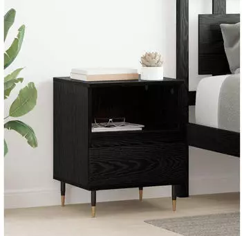 vidaXL Nachttisch Schwarz Eichen-Optik 40x35x50cm Holzwerkstoff (882653)