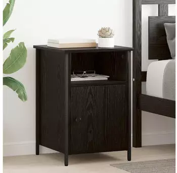 vidaXL Nachttisch Holzwerkstoff Schwarz Eichen-Optik 40x42x60cm (881836)