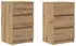 vidaXL Nachttisch mit 3 Schubladen, Artisan-Eiche, 39x35x65cm, 2er-Set (861354)