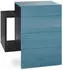 Vladon Queens Nachttischschrank hängend 2 Schubladen Schwarz matt/Petrol Hochglanz (60x63x36cm)