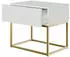 Selsey Veldio Nachttisch mit Schublade, weiß, goldene Metallbeine, 50cm