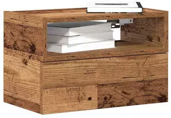 vidaXL Wand-Nachttische 2 Stk. Altholz-Optik 45x26x28,5cm Holzwerkstoff (858611)