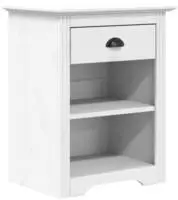 vidaXL Nachttisch BODO Wei&szlig; 53x38,5x67 cm Massivholz Kiefer