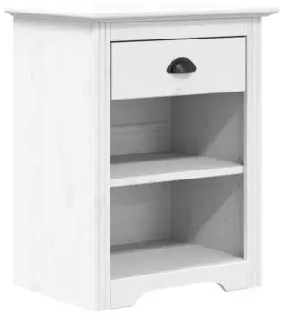 vidaXL BODO Nachttisch Wei&szlig; Massivholz Kiefer 53x38,5x67cm (355053)