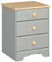 ebuy24 Nilon Nachttisch 3 Schubladen Kiefer Grau/Gold (04-44284)