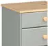 ebuy24 Nilon Nachttisch 3 Schubladen Kiefer Grau/Gold (04-44284)
