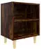 vidaXL Nachttisch 2er-Set Massivholz-Beine Räuchereiche 40x30x50cm (813099)