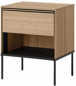 Mirjan24 Visso Vi-10 Nachttisch mit Schublade, Eiche, Metall, 51x62x41cm (Vi-10)