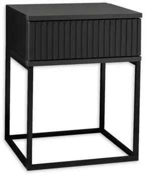 Schlafkontor Marle Nachtkommode Melamin Graphit, Metall-Fu&szlig;gestell 40x52x38,5cm
