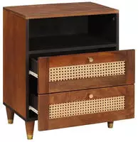 vidaXL Nachttische mit Schubladen 50 x 33 x 62 cm Massivholz Mango