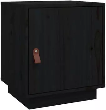 vidaXL Nachttisch 40x34x45 cm Massivholz Kiefer (818283) schwarz