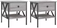 vidaXL Nachttische 2 Stk. Grau Sonoma 40x42x45 cm Holzwerkstoff