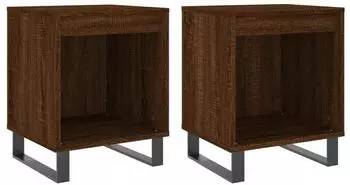 vidaXL Nachttische 2 Stk. Eichen-Optik 40x35x50 cm Holzwerkstoff (830747) braun
