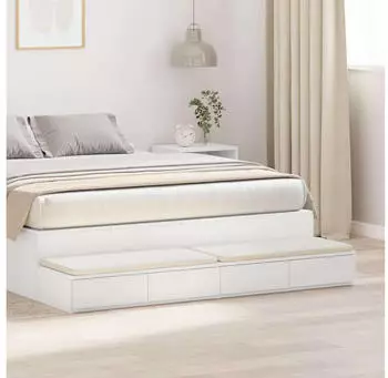 vidaXL Nachttisch Bettschubladen 150x36.5x16.5 cm Holzwerkstoff (866955) wei&szlig;