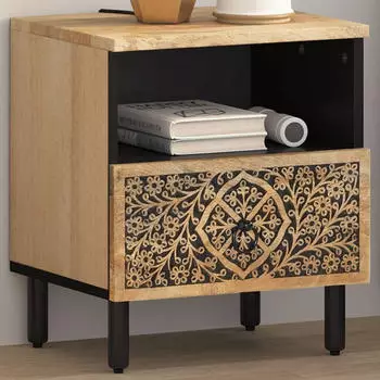 vidaXL Nachttisch 40x33x46 cm Massivholz Mango (358218)
